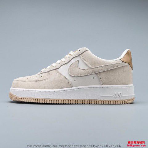 耐克Nike Air Force 1 '07 PRM 卡其灰 空军一号低帮休闲板鞋89618510